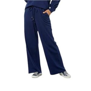 G by GIULIANA Wide Leg Knit Lounge Pants in Navy